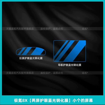 tempered glass film for the central control — Car interior film - zeekr-8x-dual-screen-eye-care-blue-light-tempered-glass-screen-protector-for-smaller-screens
