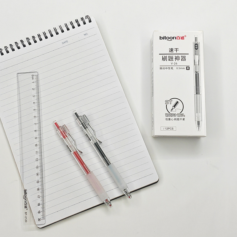 Baitong New Product 12-Pack Exam Preparation Tool St Cutting Needle Tip 0.5mm Quick-Drying Retractable Student Gel Pen V26 Baitong New Product 12-Pack Exam Preparation Tool St Cutting Needle Tip 0.5mm Quick-Drying Retractable Student Gel Pen V26