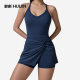 Cross-border Tennis Skirt Women's Anti-slip Kink Hem Hollow Cross-back Sports Skirt Golf Skirt