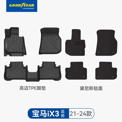 X1, X3, X4, X5, Ix3, I3, I5, Universal Foot Pad - premium-injection-moldedix3-high-edge-full-tpe-floor-mats-dennis-black-2021-2024-models