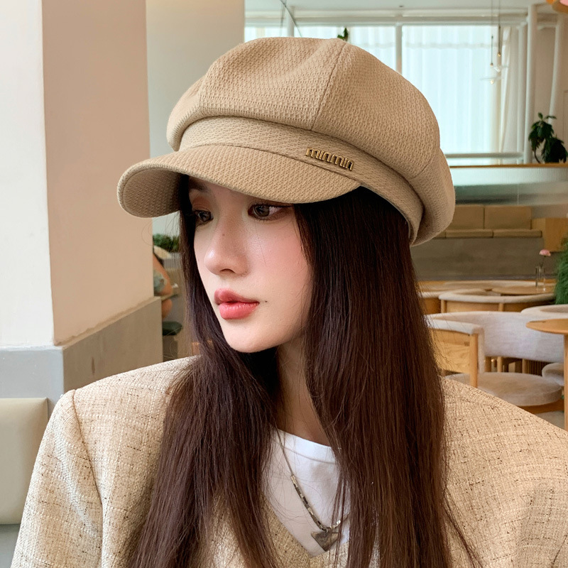 El otoño y el Invierno nueva carta octogonal sombrero de estilo Japonés artístico retro versátil pintor boina grande circunferencia la cabeza tapa enarbolada