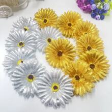 仿真10cm金银色非洲菊花花朵 diy头饰花束帽子泳装婚庆搭配花朵