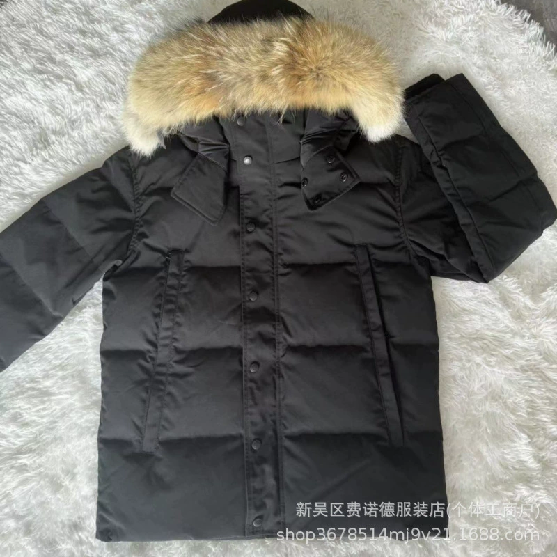 Мужская куртка Wyndham Parker из гусиного пуха, популярная на международном рынке, с отделкой из меха волка.