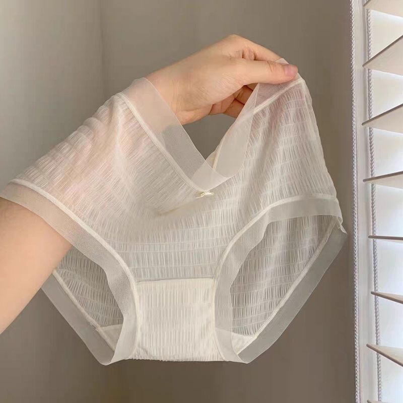 Seamless women's underwear cotton crotch summer thin girl sexy mask pants quick-drying translucent mesh briefs
