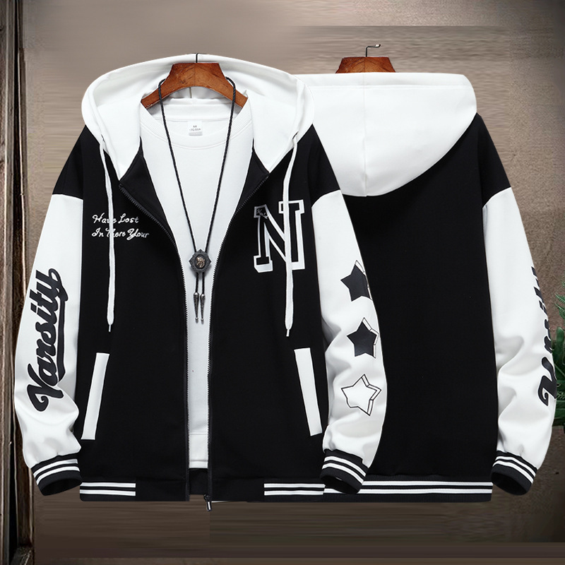 Cross-Border Autumn and Winter New Men's Sweatshirts Long-Sleeved Plus Warm Sweatshirts Men's Plus Size Plus Size Hooded Sweatshirts Men's Clothing