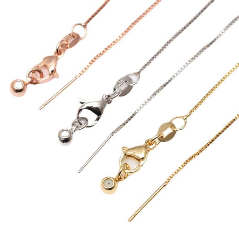 diy handmade 14K gold color chain Universal chain adjustment box chain copper plated color necklace manufacturers wholesale