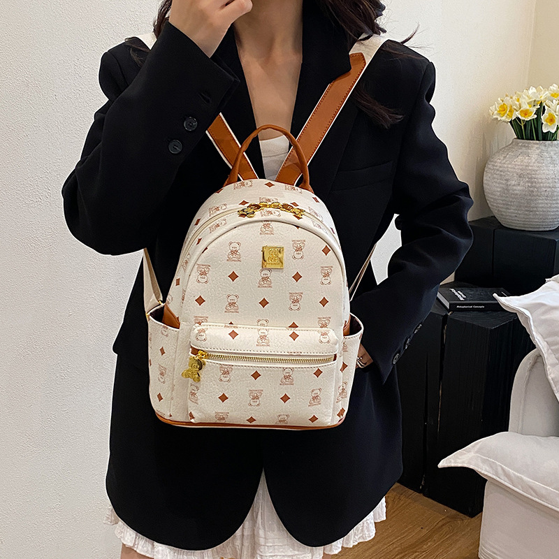 Nueva mochila de viaje de gran capacidad de dibujos animados lindos osos impresión mochila de mujer 2025 bolsas de mujer de viaje
