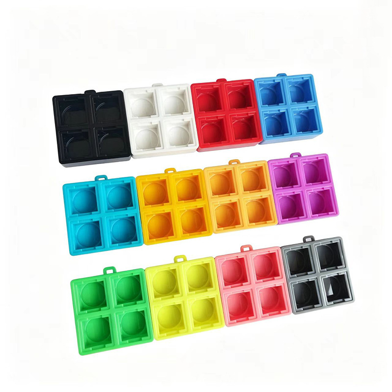 Pc Material Grid-Shaped 4-Key Solid Color Stress-Relief Keyboard Base Keychain Office Stress-Relief Customizable Switch Pairing