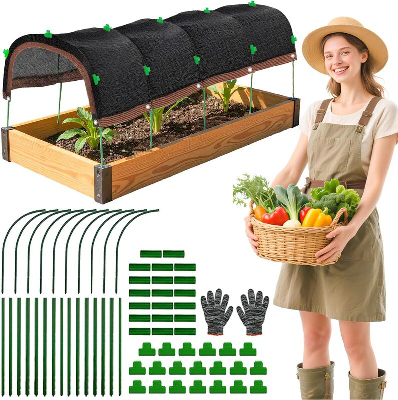 Cross-Border Popular Outdoor Garden Shade Bracket, Plant and Vegetable Shade Cover, Fiberglass Garden Greenhouse Frame