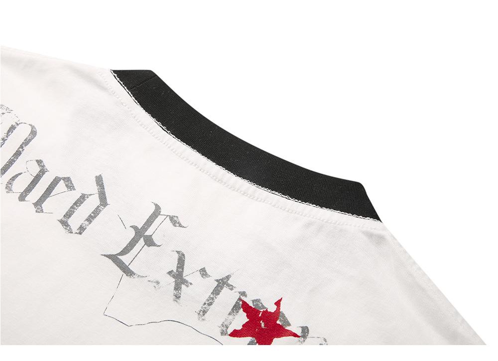 Vêtements pour hommes EME, T-shirt à manches longues imprimé chat rétro américain, coupe ample et polyvalente, idéal pour l'été._voghion.com