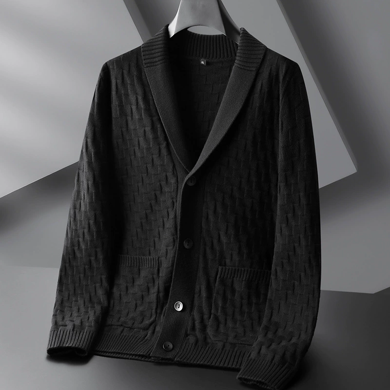 Толстый брат 2022 вязаный кардиган для людей среднего и пожилого возраста, мужской весенний и осенний свободный свитер больших размеров с V-образным вырезом