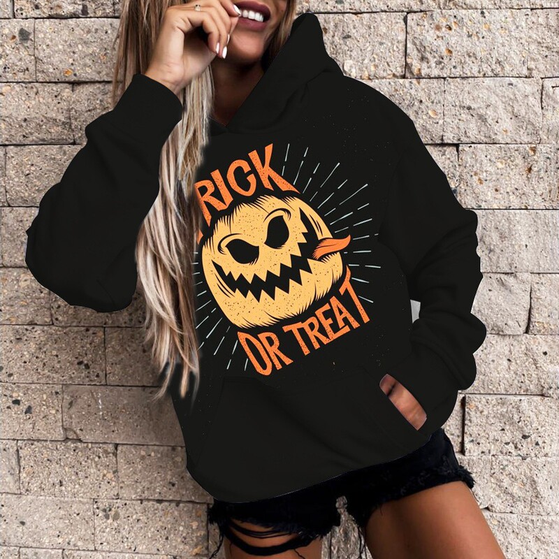 Europe and the United States cross-border Amazon Halloween sweater women's digital printing hooded sweater men's and women's autumn and winter custom Europe and the United States cross-border Amazon Halloween sweater women's digital printing hooded sweater men's and women's autumn and winter custom