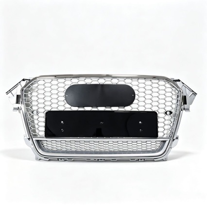 Suitable for 2013 2014 2015 2016 Audi A4 B8 RS4 honeycomb silver mesh front grille