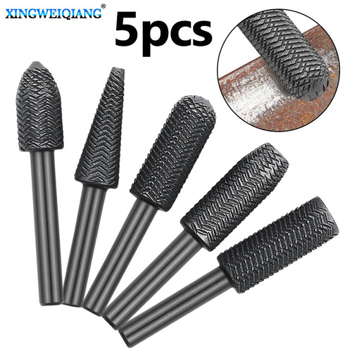 5-piece set of rotating steel files, special-shaped files, embossed steel files, electric grinding head, filing soft metal, grinding burrs and expanding holes