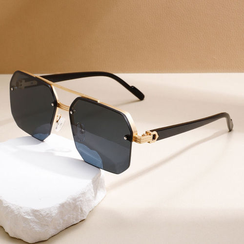 2025 Classic Metal Square Half-Rim Fashion Trend Sunglasses for Driving and UV Protection