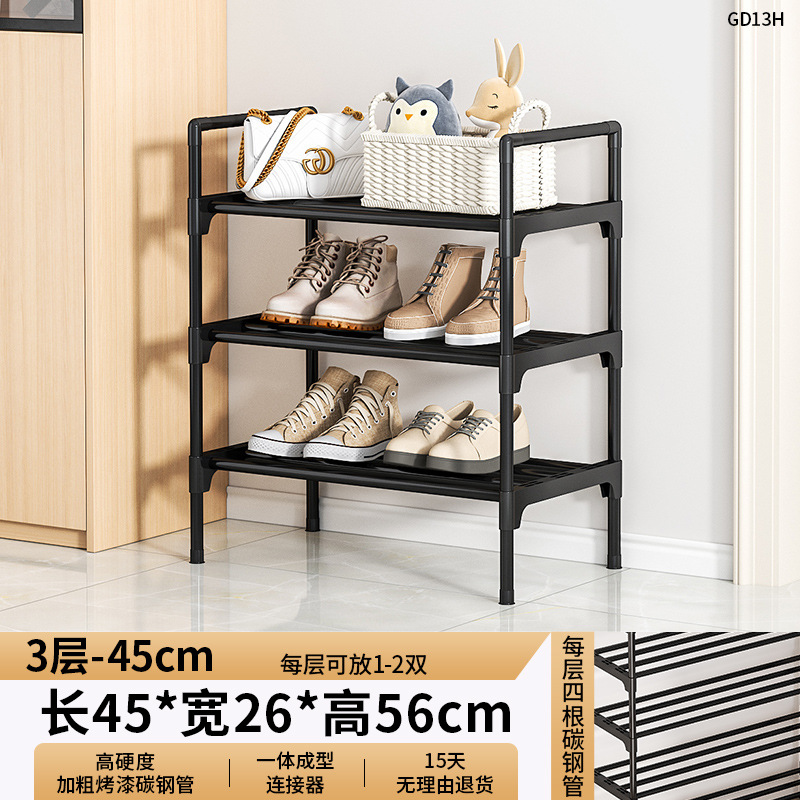Estante de zapatos simple puerta interior estrecho multicapa pequeño alquiler de vivienda dormitorio estante de almacenamiento doméstico simple gabinete de zapatos