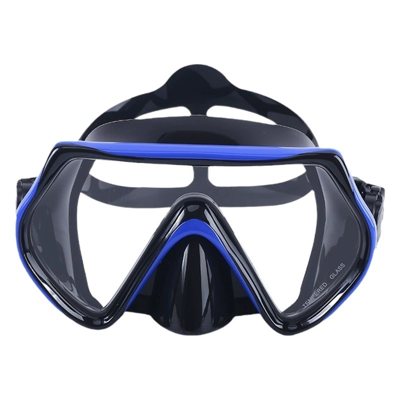 Трансграничная противотуманная маска для дайвинга для взрослых, большая оправа, пляжное оборудование для подводного плавания, защитные очки для носа из закаленного стекла, очки для дайвинга