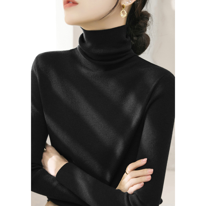 Trendy and Stylish High-Neck Knitted Base Layer Sweater, Close-Fitting and Comfortable Long-Sleeve Top, Slim-Fit Women's Warm Sweater