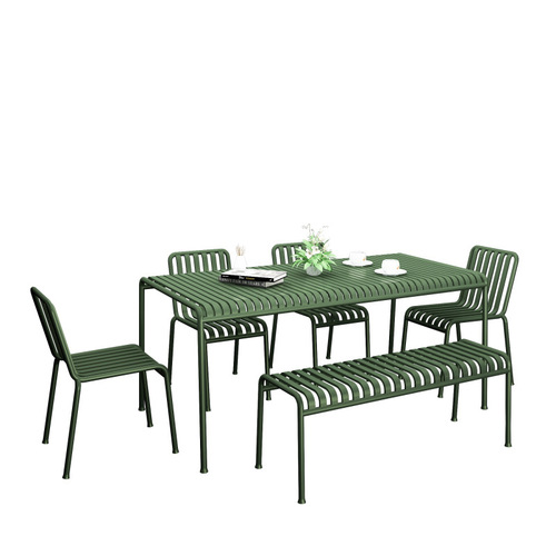 Outdoor dining table and chairs, trendy wrought iron backrest chairs, restaurant bar stools, simple milk tea shop coffee shop outdoor tables and chairs