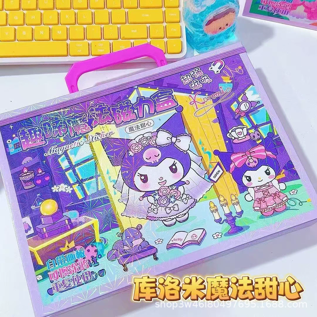 Sanrio, магнитная подарочная коробка для переодевания, пони принцесса, милый наклейка, принцесса Эльза