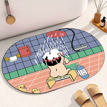 蜡笔小新浴室防滑硅藻泥速干卫生间地垫吸水门口地毯耐脏脚踏垫子