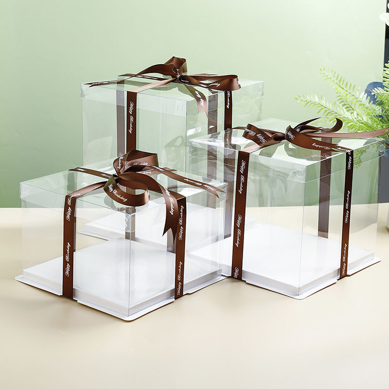 全透明生日蛋糕盒子包装盒16寸14寸厂家直销双层三层四层加厚4寸