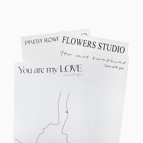 Internet celebrity simple wrapping paper, flower wrapping paper, bouquet white English kraft paper, flower shop floral materials wholesale
