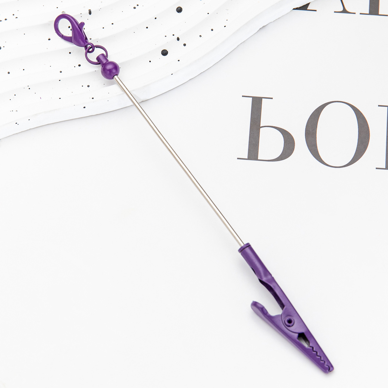 DIY beaded llavero clip creativo al por mayor estudiantes DIY beaded tarjeta de visita clip de banda metálica clip de notas de pesca