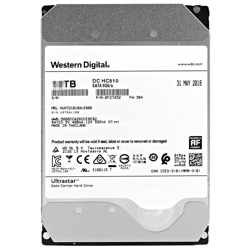 监控硬盘 氦气8T10T 3.5寸企业级服务器硬盘HUH721010ALE600其他