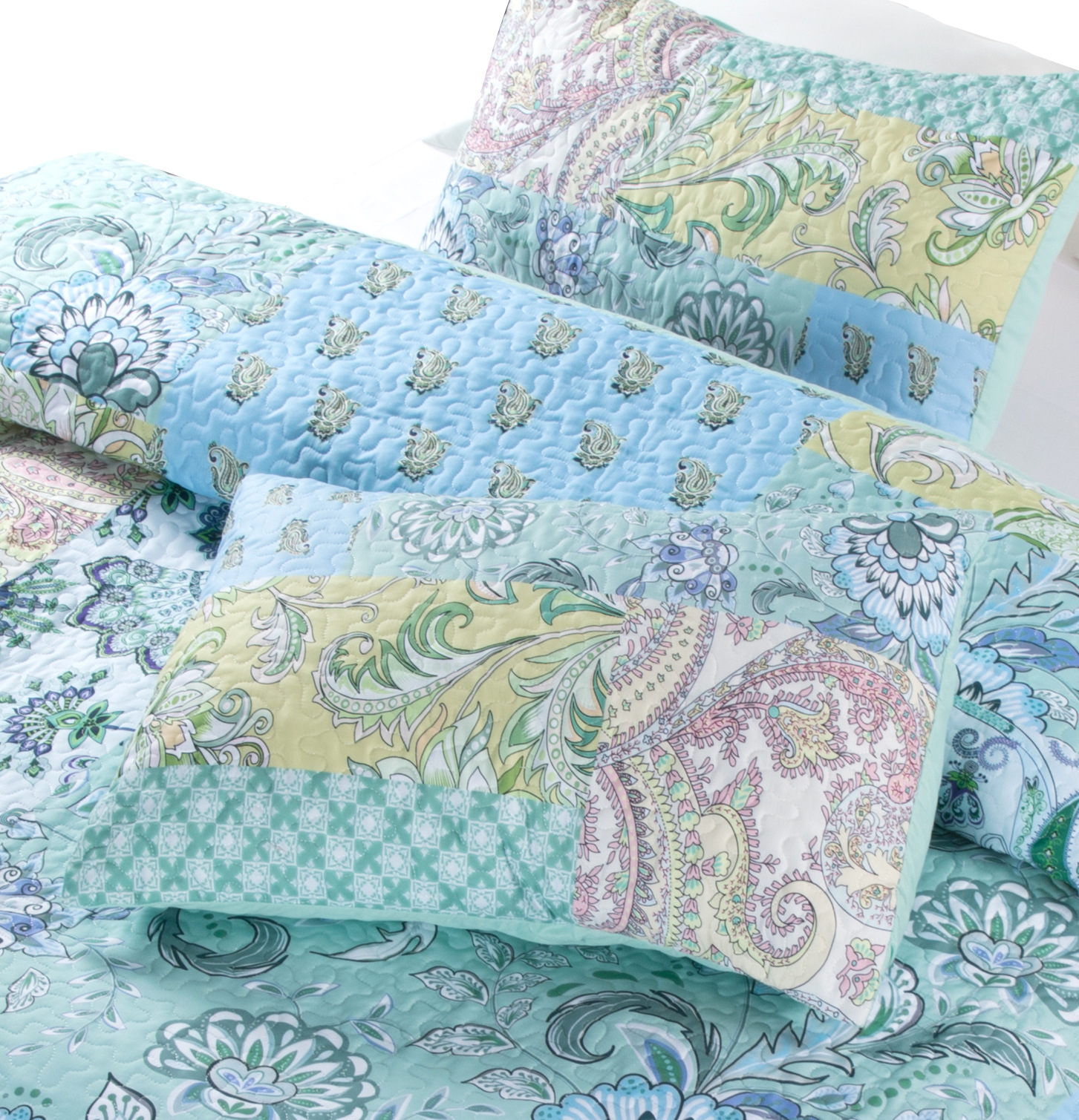 跨境亚马逊外贸家纺床罩被套欧美床上用品三件套超声波绗缝被床盖