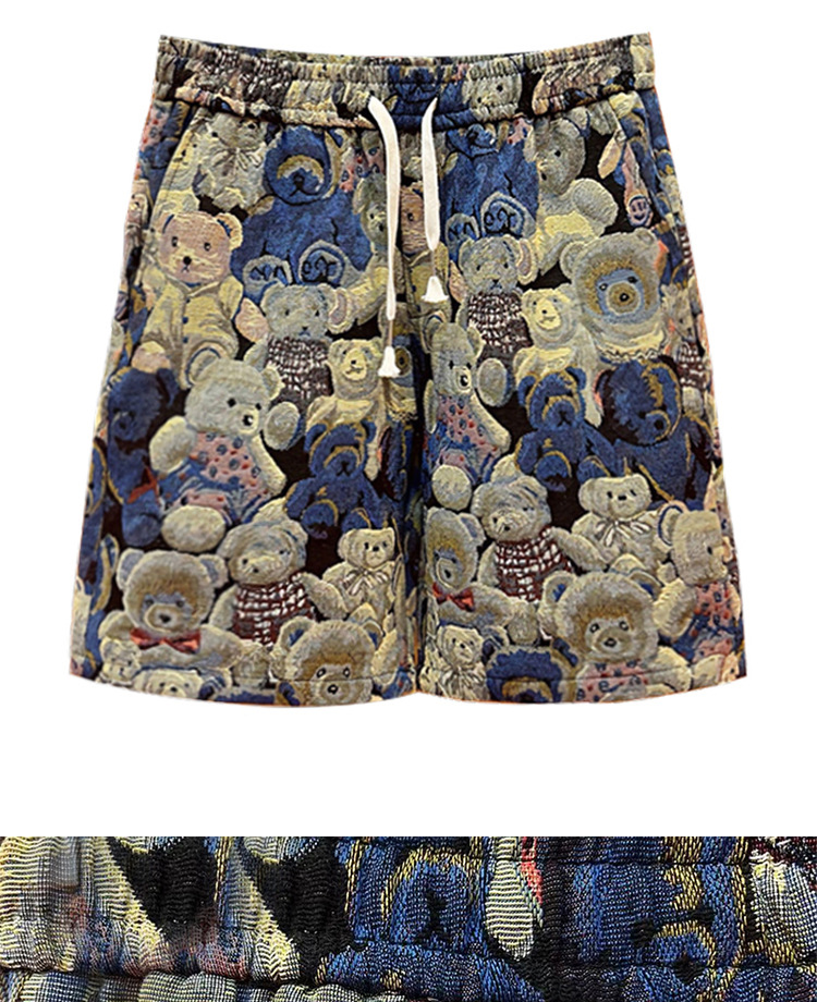 Men's Clothing Men's Summer Thin Printed Bear Loose Beach Shorts Casual Five-Point Pants Fashion Versatile For Formal & Casual_viptrois.com
