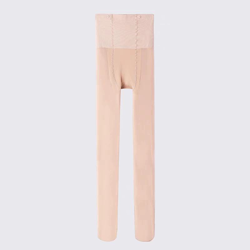❤Yinleman Town upgraded button style bare leg artifact, natural and natural detachable replacement double layer plus velvet leggings