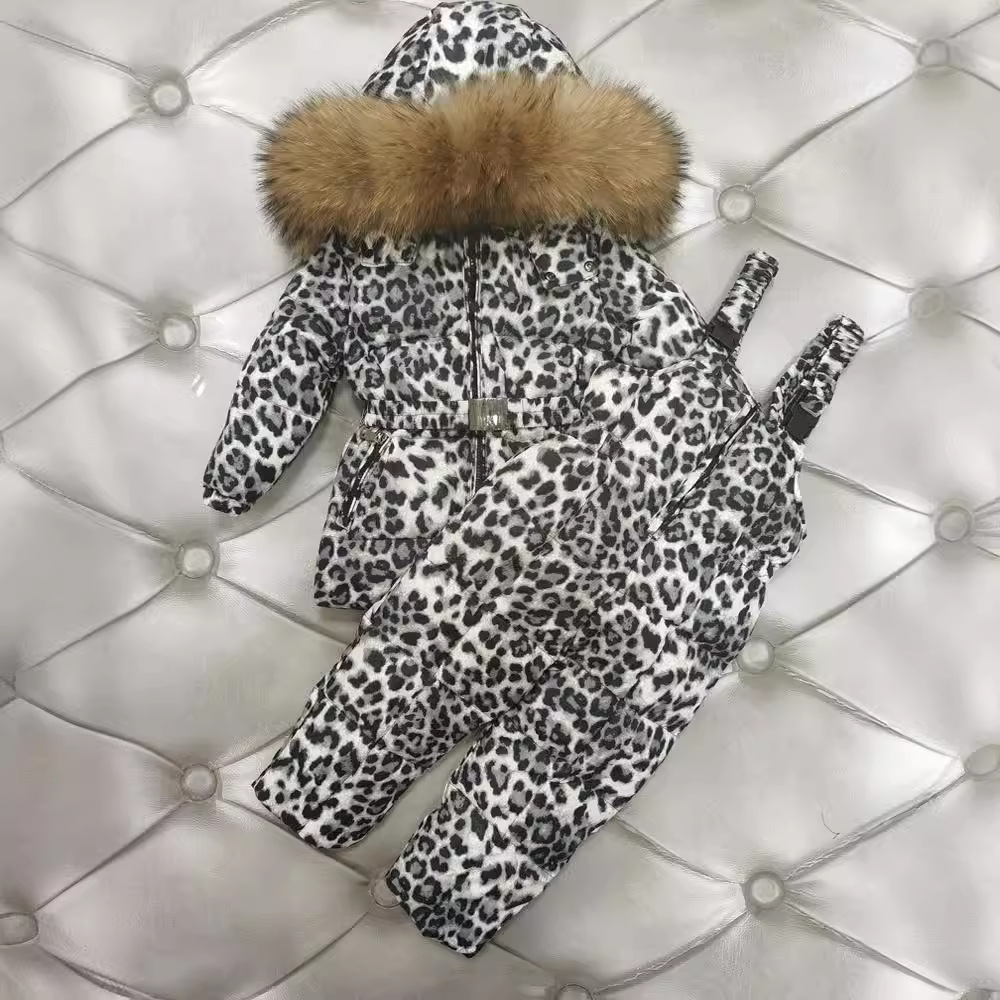 Otroška oblačila, otroške puhovke, otroški kompleti puhovk, krzneni ovratnik, topel dvodelni komplet_voghion.com