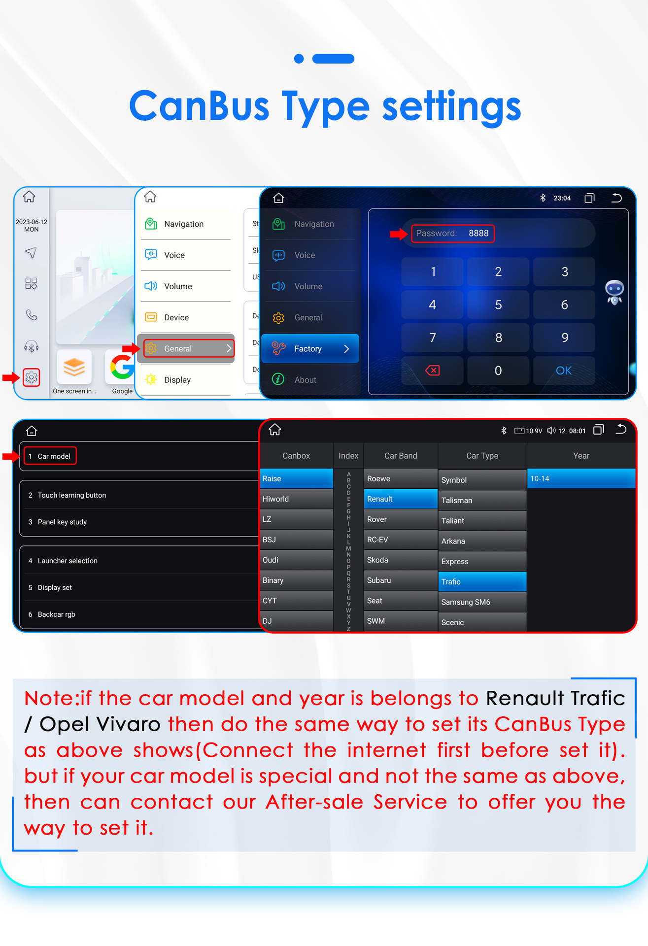 Suitable for 10-14 Renault Trafic Opel Vivaro Car Android Large Screen Navigation Gps All-In-One Machine