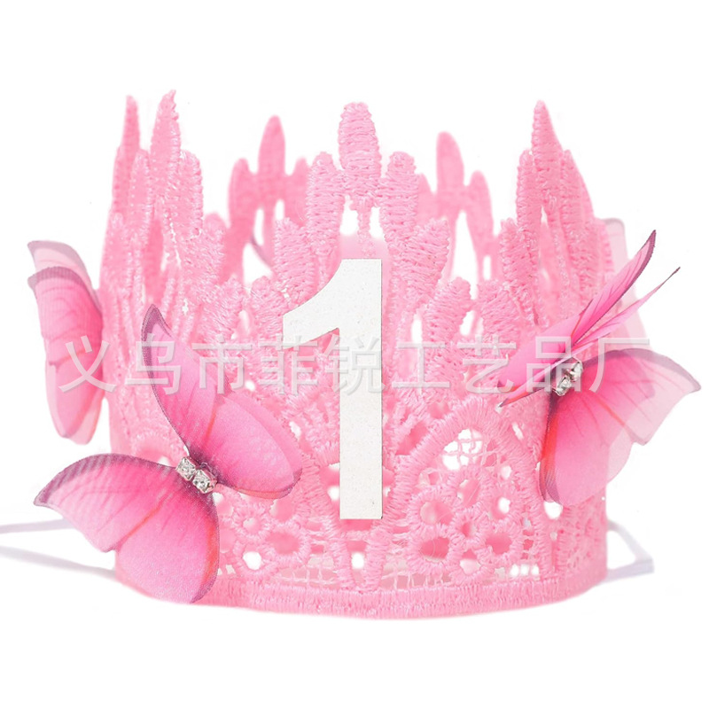 Guirnalda de Feliz Cumpleaños, Lazo Decorativo, Adorno para Pastel de Primer Cumpleaños, Bandera para Silla de Comedor, Corona, Gorro de Cumpleaños