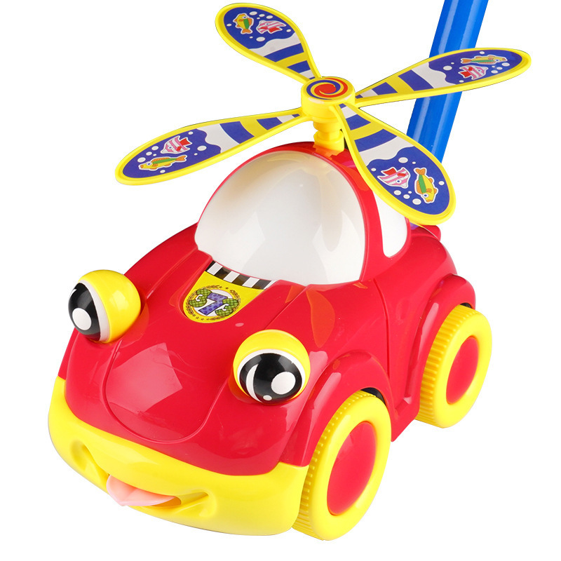 Juguetes de empuje de mano para niños, automóviles de empuje y empuje, 2 barras con campana, lengua, ojos movibles, cabina de balanceo image 6