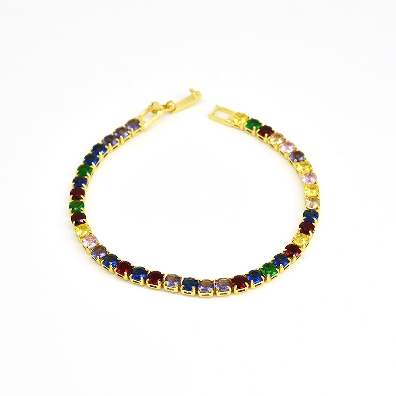 10g Weight Zircon Inlay Material Tennis Bracelet Classification Copper Chain Material Tennis Chain Chain Type 1 Piece Quantity Daily Occasion Copper Material Geometric Pattern All Seasons Season Unisex Gender Inlay Design Hip-Hop, Shiny Style Wholesale Jewelry Hip-Hop Shiny Geometric Copper Zircon Inlay Tennis Bracelet Tennis Chain 6