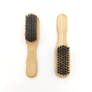 Bamboo brush small bristle brush bristle hair brush men's beard brush small hair care anti-static anti-shedding portable