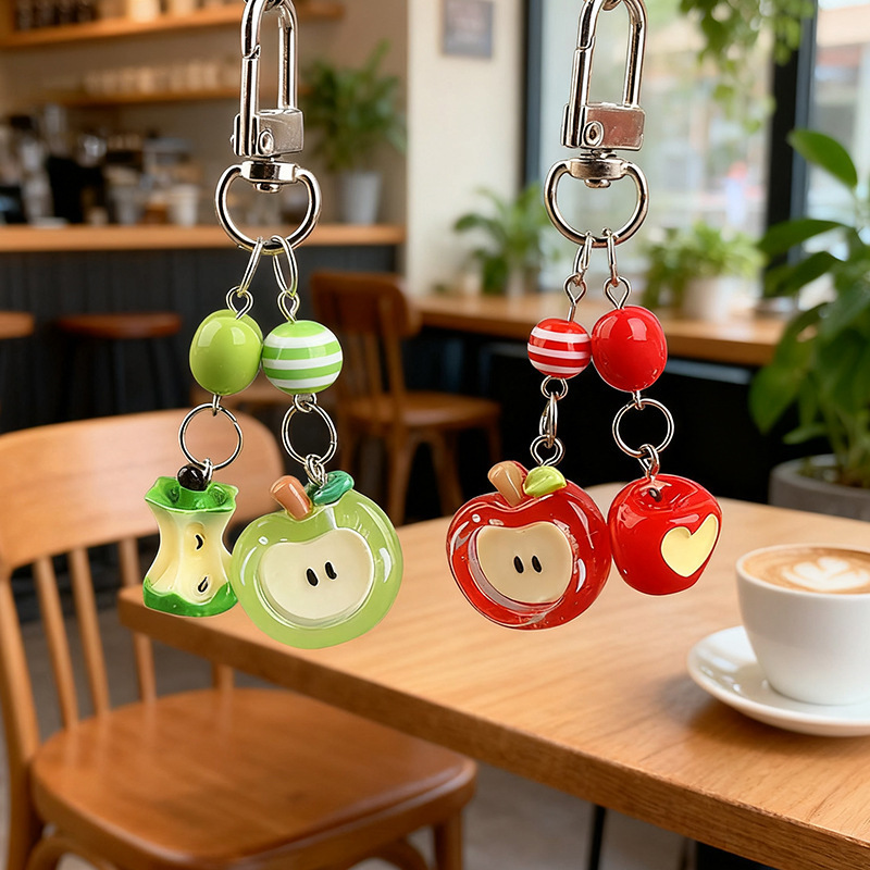 Ice-Clear Realistic Apple Keychain Small Pendant Versatile Girly Backpack Charm Gift for Best Friends and Couples Ice-Clear Realistic Apple Keychain Small Pendant Versatile Girly Backpack Charm Gift for Best Friends and Couples