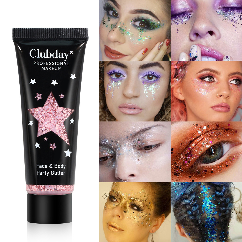 Gel di bellezza liquido con paillettes corpo Trucco natalizio camaleonte ombretto_voghion.com
