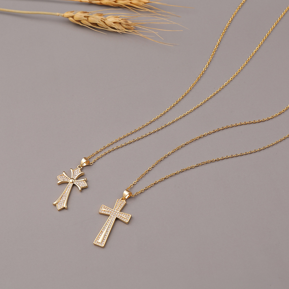 Fashion Cross Christian Copper Zircon Necklace Wholesale display picture 8