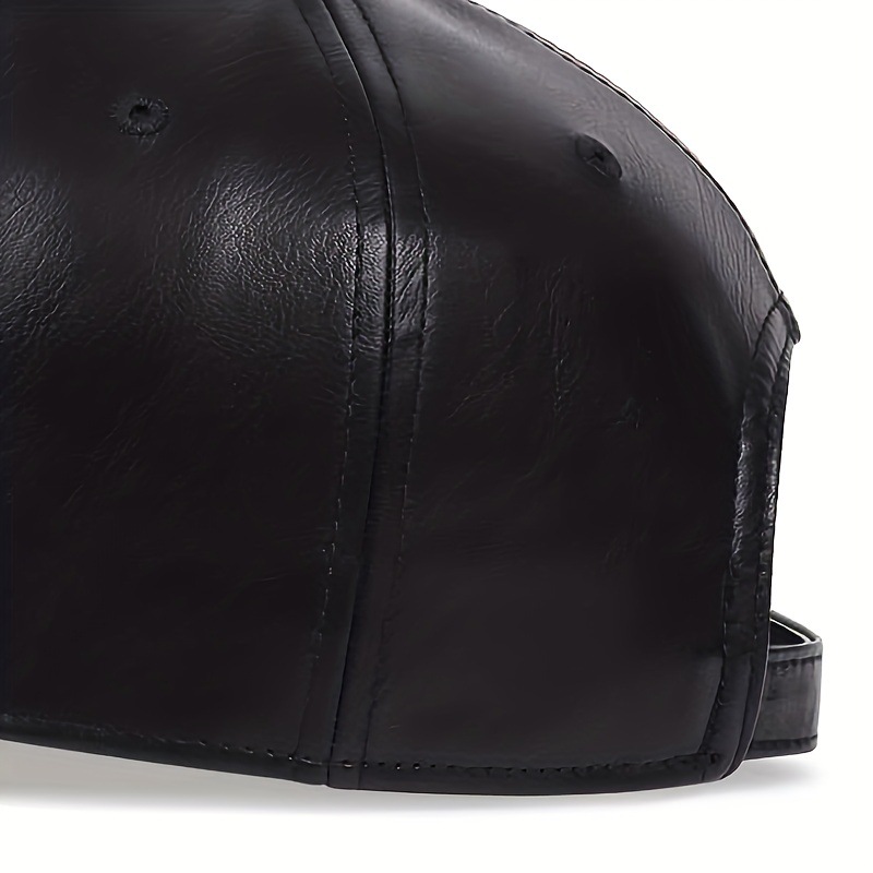 New PU Leather Hip Hop Baseball Street Trendy Men's Versatile Korean Edition Fashion Women's Duck Tongue Hat Batch_voghion.com