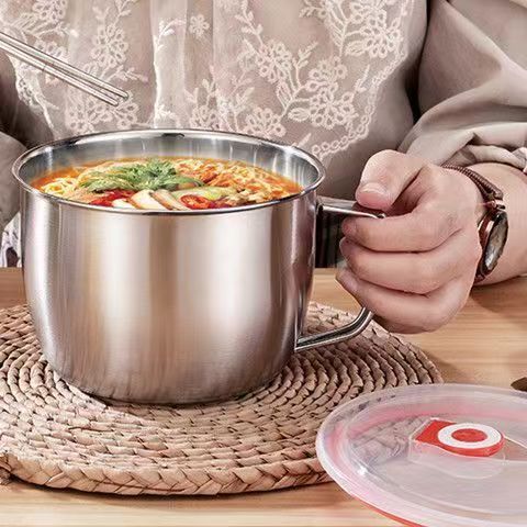 Stainless steel bowl with lid for student dormitory, large size, construction worker lunch bowl 1.3L 1.5L 1.8L large capacity