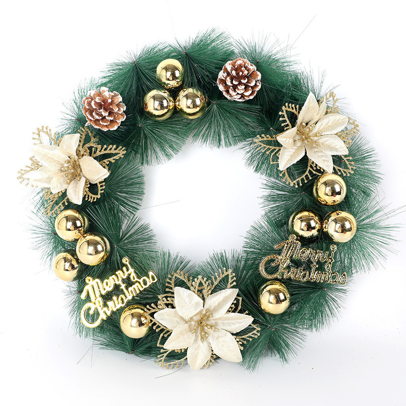 クリスマスガーランド装飾品人工模擬緑植物籐フロントドア花輪吊り下げノックフォード松葉逆さガーランド|undefined