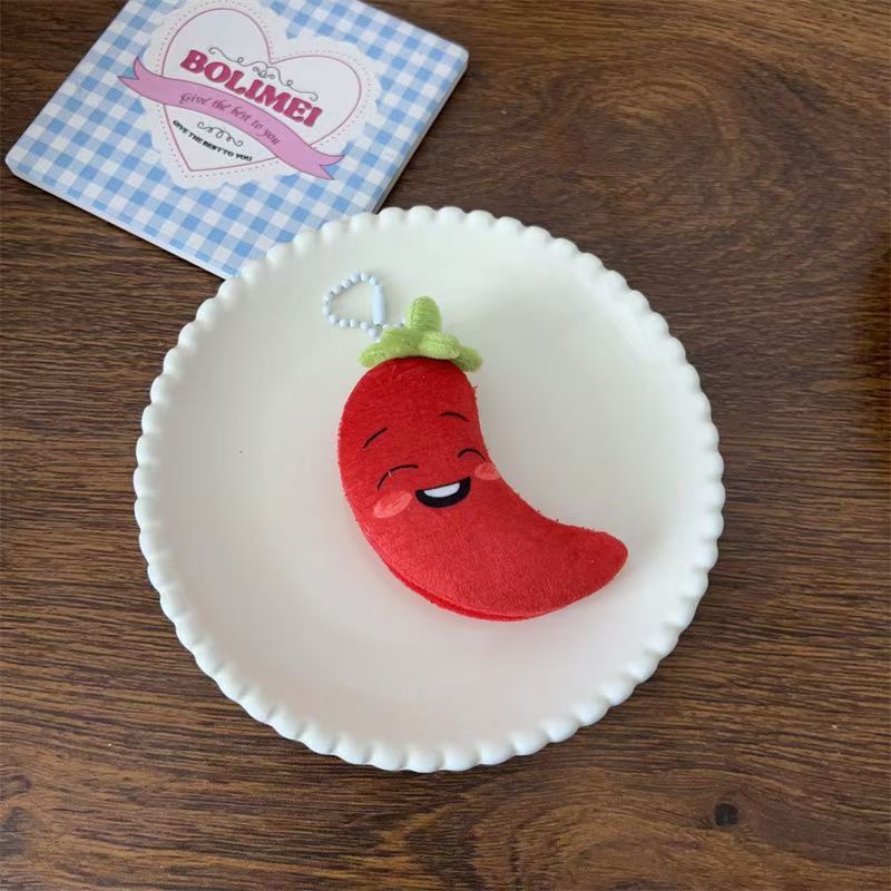 楽しい漫画の生地の野菜と果物のキーホルダー、かわいい食べ物のおもちゃ、バッグペンダント、カップルや親友へのギフトアクセサリー|undefined