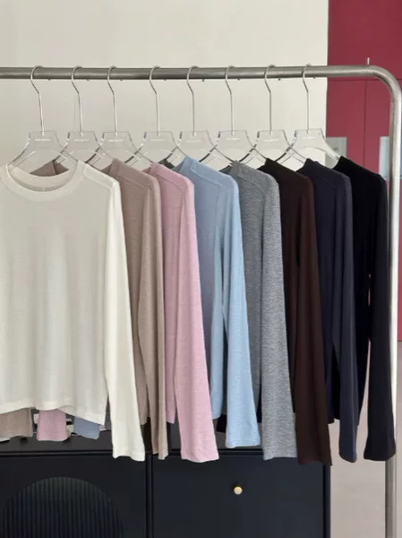 In-Stock Acetate Tencel Merino Wool Base Layer Shirt Lenzing Tencel Long-Sleeve T-Shirt Inner Layer 9936