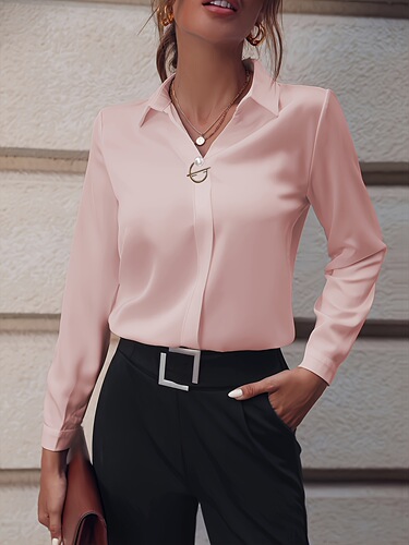 2025 European and American Women's Fashion eBay Amazon Independent Store Bestselling Shirt Women Loose Matchable Button Style Long Sleeve Professional