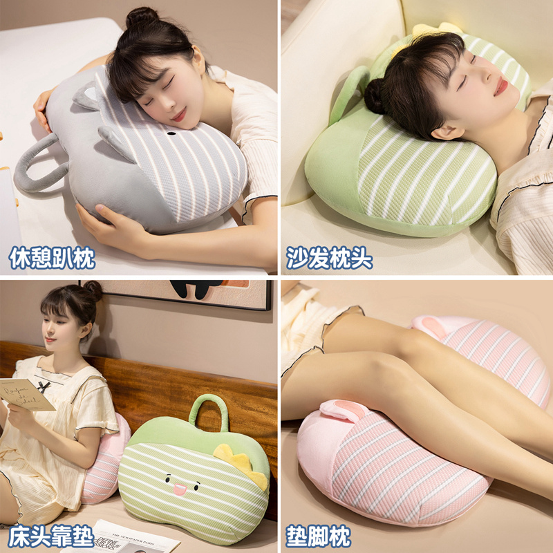 Almohada de Memoria para Siesta de Oficina en Seda de Hielo Desmontable y Lavable