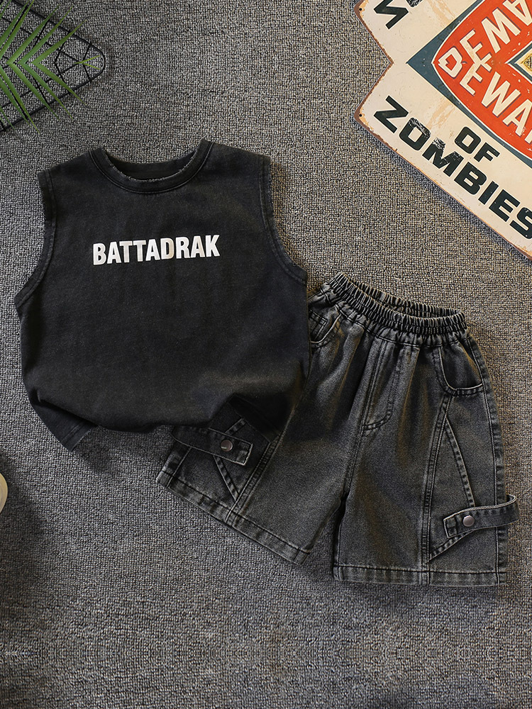 Conjunto de Verano para Niños 7339, Nuevo Conjunto de Dos Piezas con Chaleco Elegante para Niños 2026, Ropa de Verano sin Mangas, Fresca y Moderna