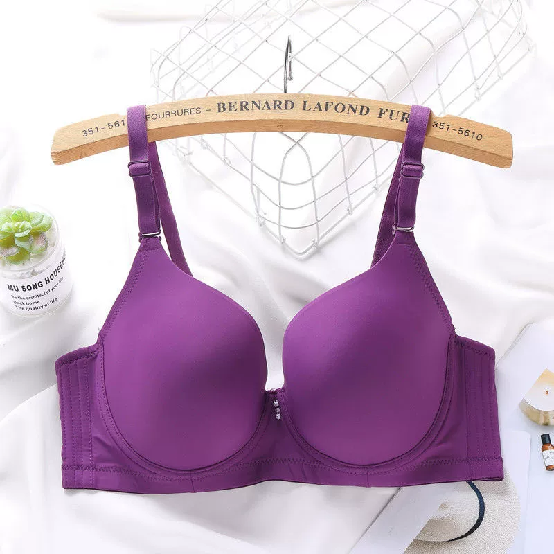 Sponge steel ring bra, supporting silk three dimensional underwear, plus size